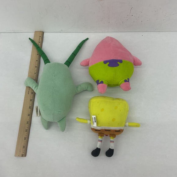 Nickelodeon Spongebob Patrick Plankton Green Stuffed Animal Plush Lot - Picture 5 of 10